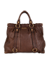 Gathered Tote, &pound;390, Handbags, Brown, Leather, Front view